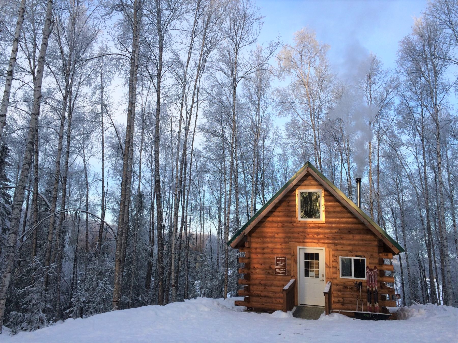 Cabin in Alaska in winter